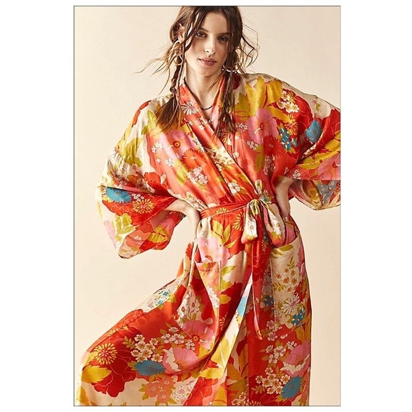 Nwt Spell & The Gypsy Tyler Maxi Robe Chili Red Size S/M - Picture 11 of 14